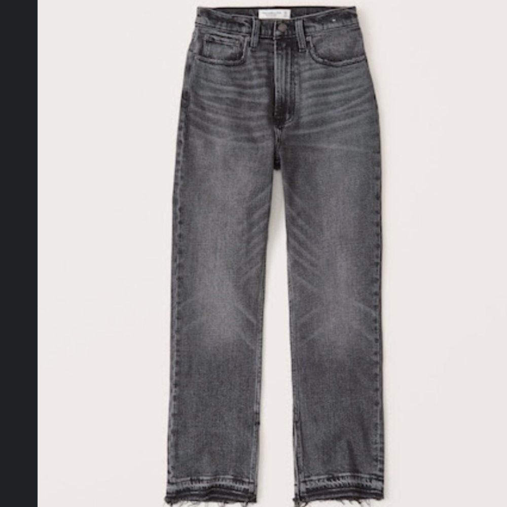Abercrombie Curve Love Ultra High Rise Ankle Straight Jeans